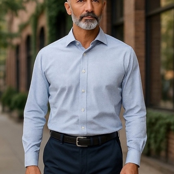 TALLIA Other - EUC Mens Tallia Dress Shirt Size XL/17 1/2 Purple/White/Blue Long Sleeve Cuffed